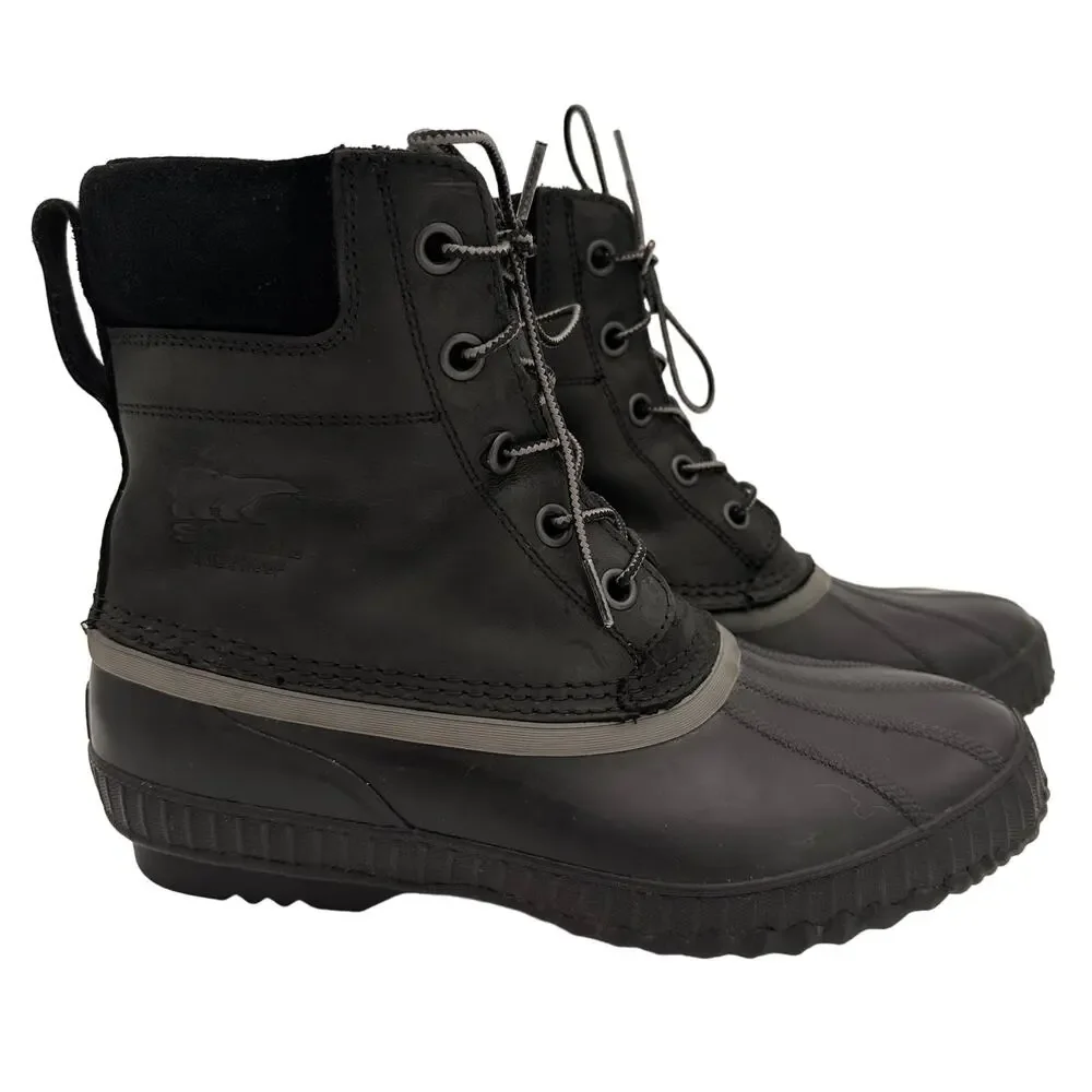 Sorel Men's Black Cheyanne II Lace Duck Boots Size 11